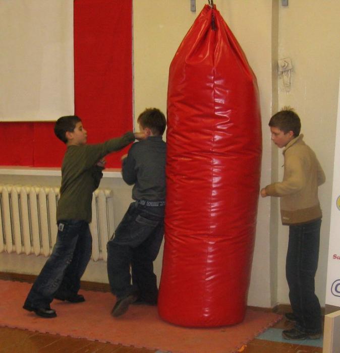 Some sparring by the children